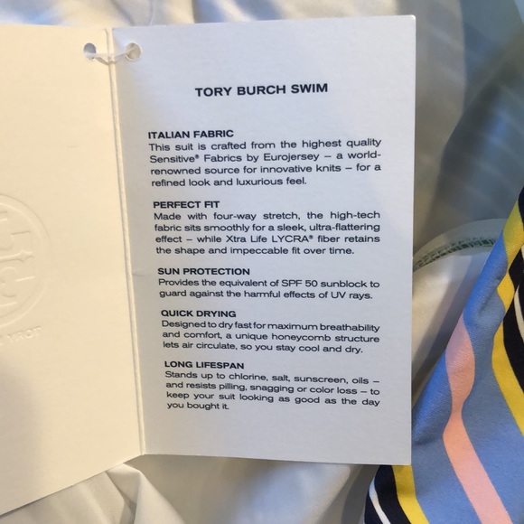 NEW Tory Burch Field Stripe Swim Bottoms Small NWT - Picture 7 of 10